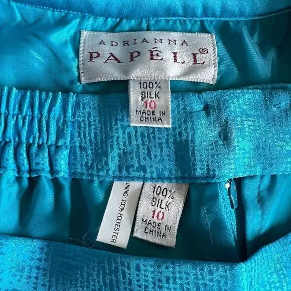 Adrianna Papell Silk Two-Piece Set Size 10 - Picture 8 of 8
